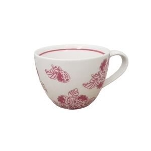 Vintage Starbucks 2007 Coffee Tea Cappuccino Mug White & Pink Raspberries